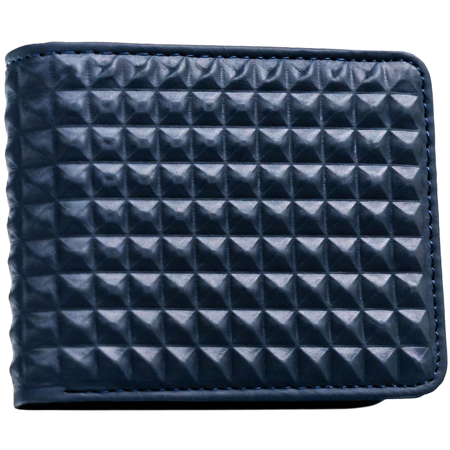 Granatowy portfel męski z modnym, geometrycznym wzorem - Peterson