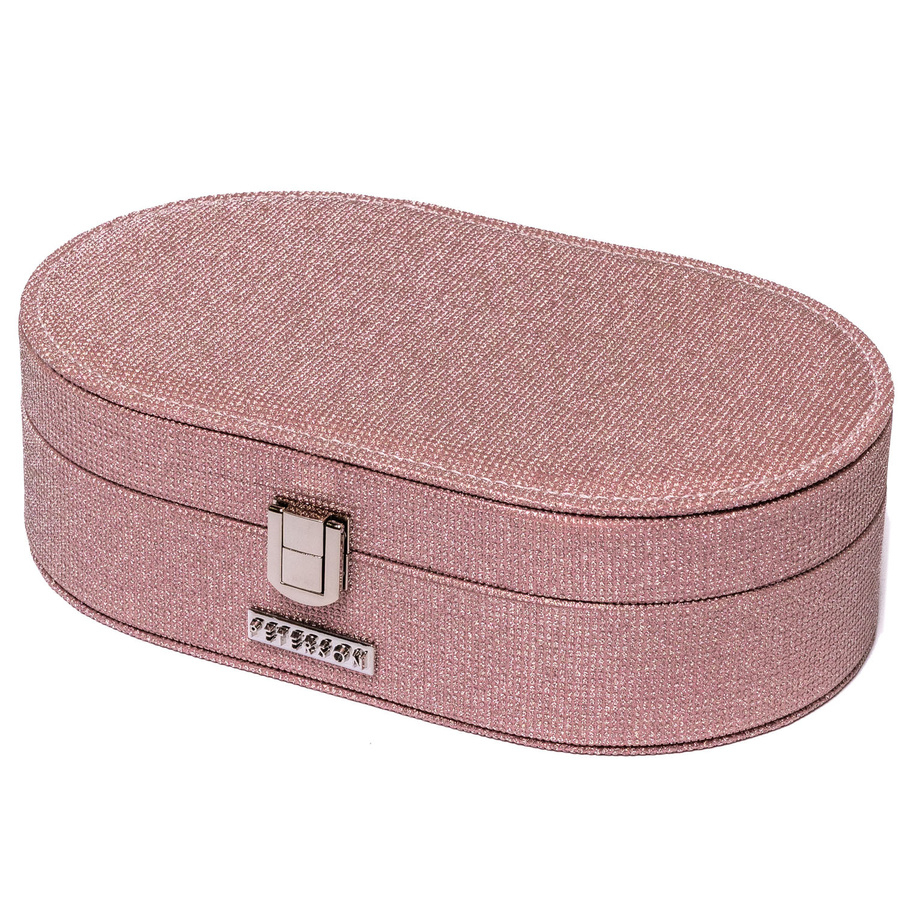 Szkatułka na biżuterię w kolorze łososiowym, zamykana zatrzaskiem - Peterson