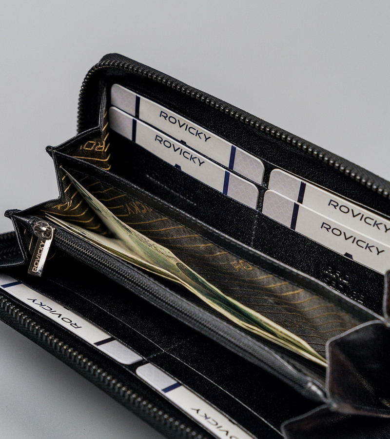 Duży portfel damski piórnik na zamek - Rovicky