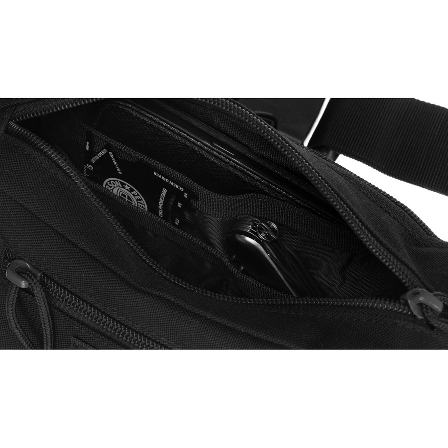 Czarna saszetka na biodra-nerka taktyczna zamykana suwakiem - Peterson