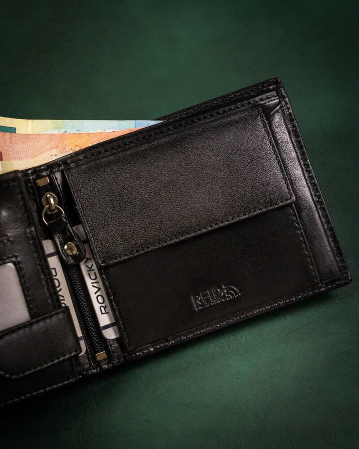 Zestaw prezentowy: skórzany portfel męski i brelok - Rovicky 