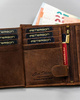 Duży pionowy portfel męski ze skóry naturalnej - Peterson