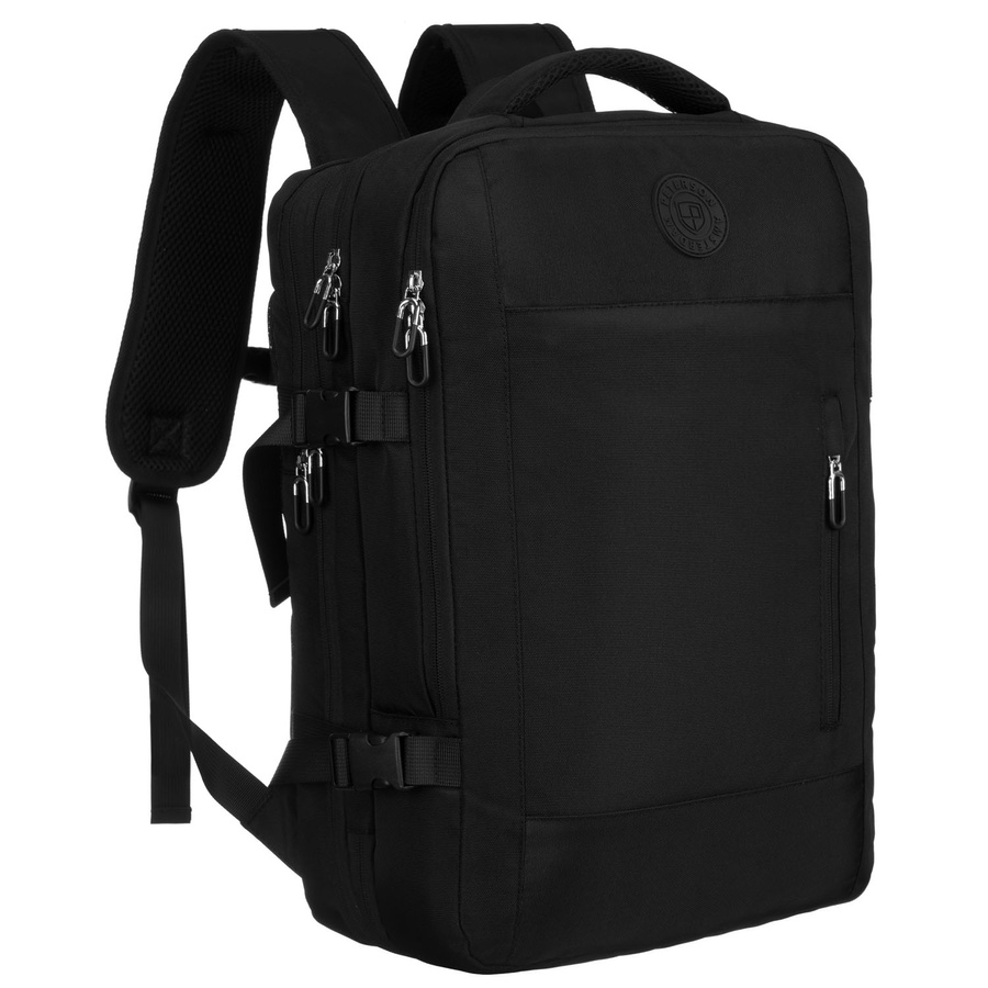 Czarny, podróżny plecak idealny na bagaż podręczny do samolotu - Peterson