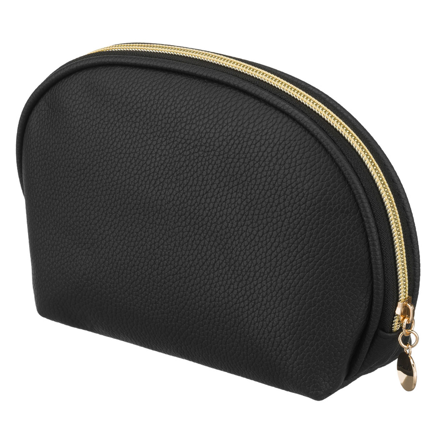 Czarna kosmetyczka ze skóry ekologicznej zamykana suwakiem - Rovicky