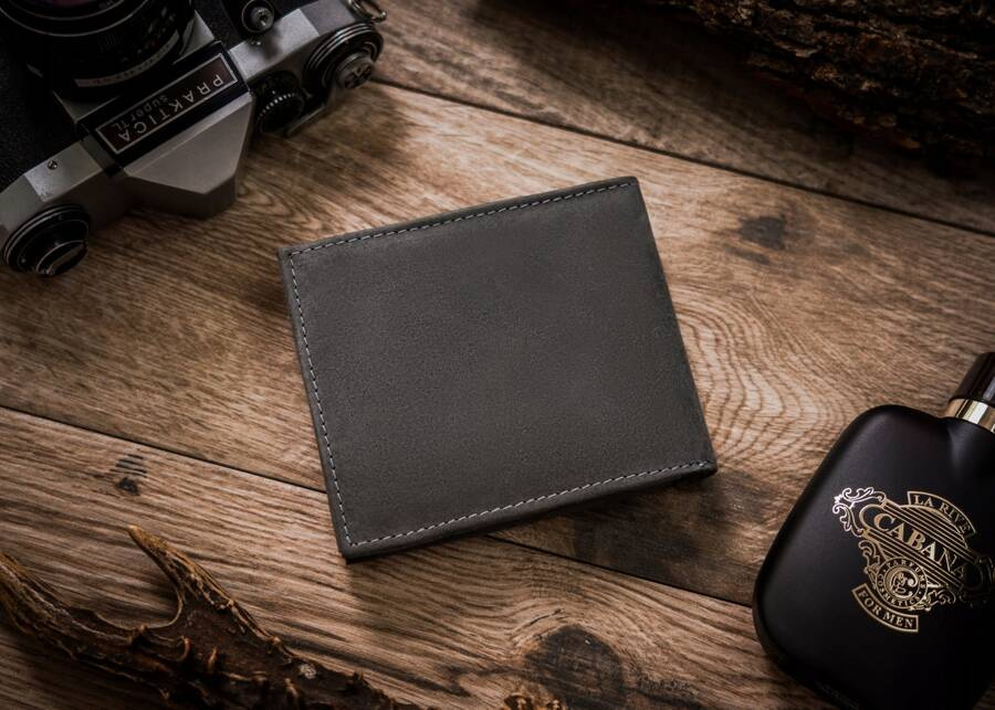 Duży portfel męski z nubukowej skóry naturalnej - Always Wild