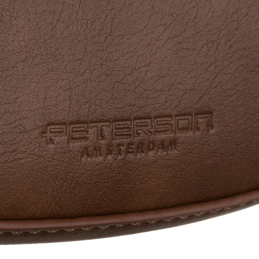 Brązowa listonoszka-bagietka damska ze skóry ekologicznej - Peterson