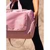 Różowa torba weekendowa wykonana z poliestru z kieszonkami zewnętrznymi - Peterson