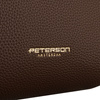 Brązowa shopperka damska wykonana ze skóry ekologicznej z praktycznym etui w zestawie - Peterson