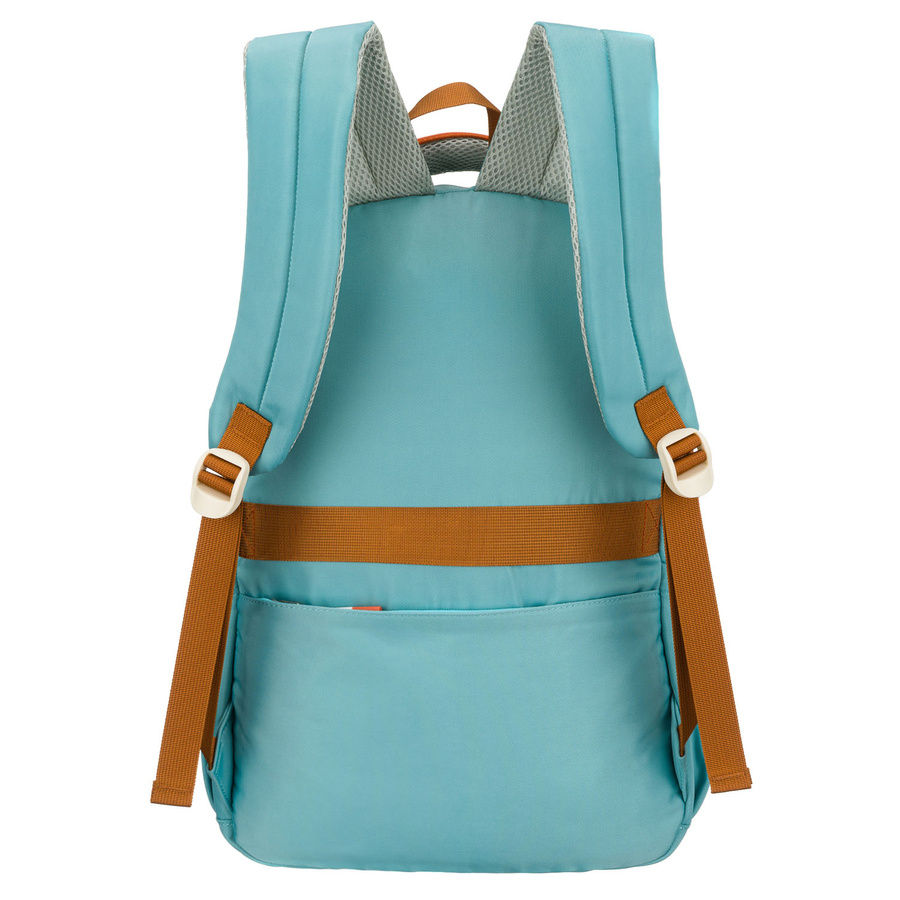 Niebiesko-pomarańczowy plecak szkolny z przegrodą na laptopa, odporny na wilgoć - Peterson