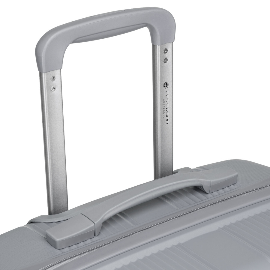 Kabinowa, szara walizka podróżna z teleskopowym uchwytem - Peterson