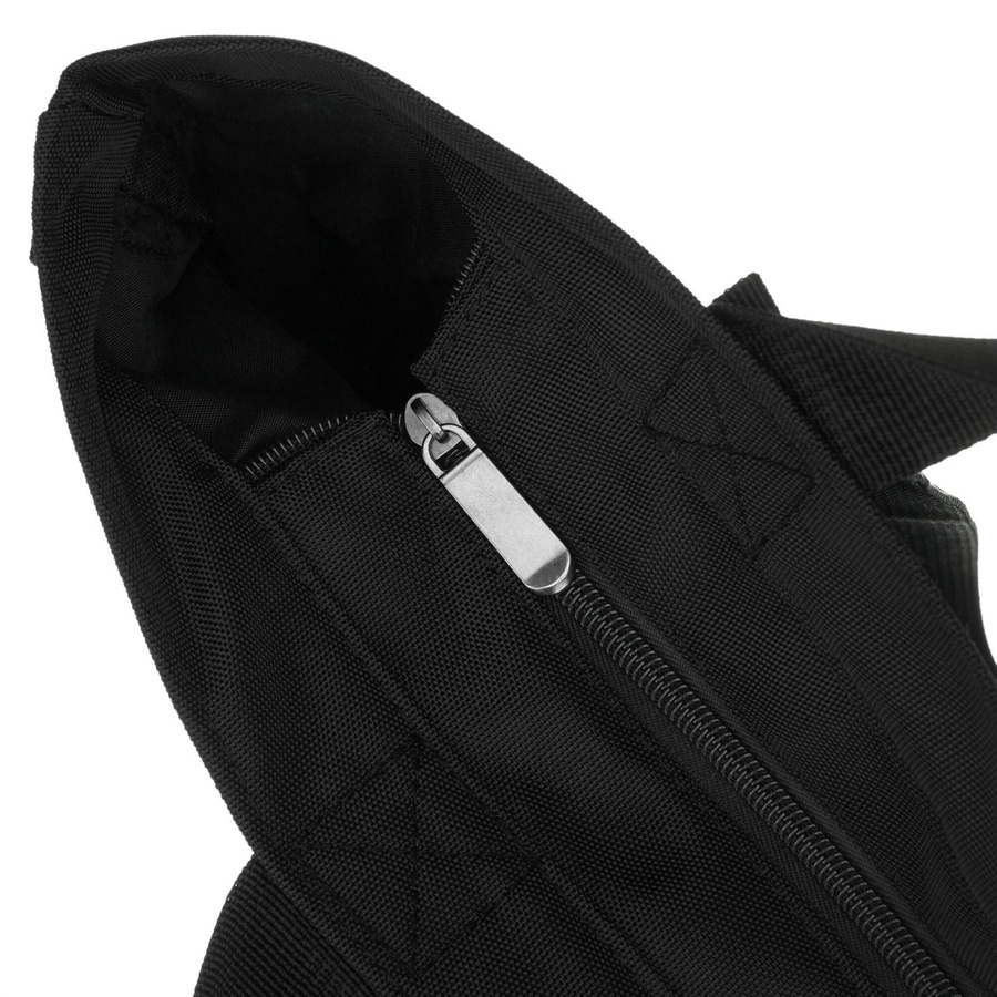 Duża, czarna shopperka damska zamykana suwakiem z kieszonką zewnętrzną, jednokomorowa - Peterson