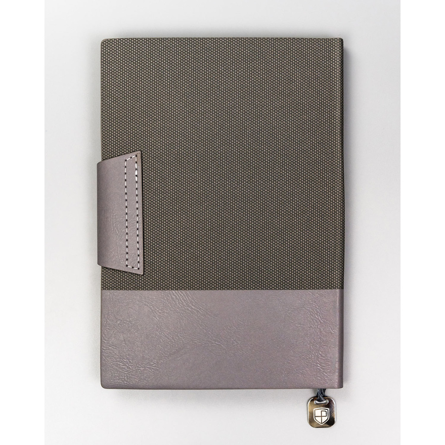 Szary notes w formacie A5 z wbudowaną zakładką - Peterson