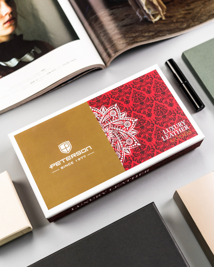 Duży, skórzany portfel damski na zamek i zatrzask - Peterson