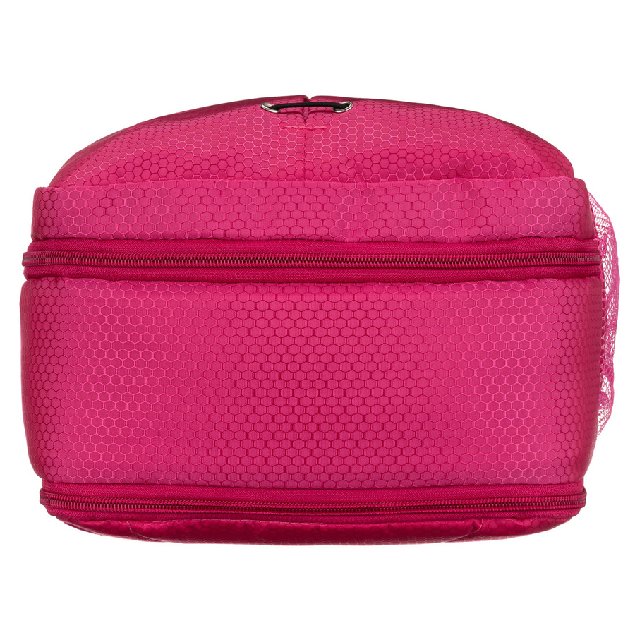 Różowy, podróżny plecak z poliestru z uchwytem do zamocowania na walizce - Peterson