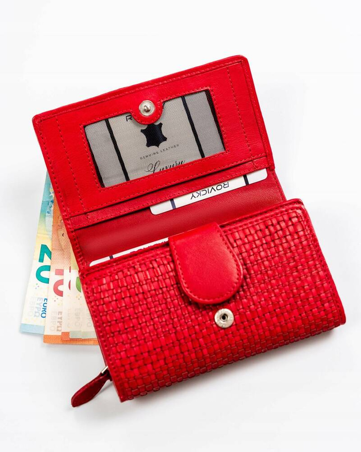 Elegancki portfel damski ze skóry naturalnej - Rovicky