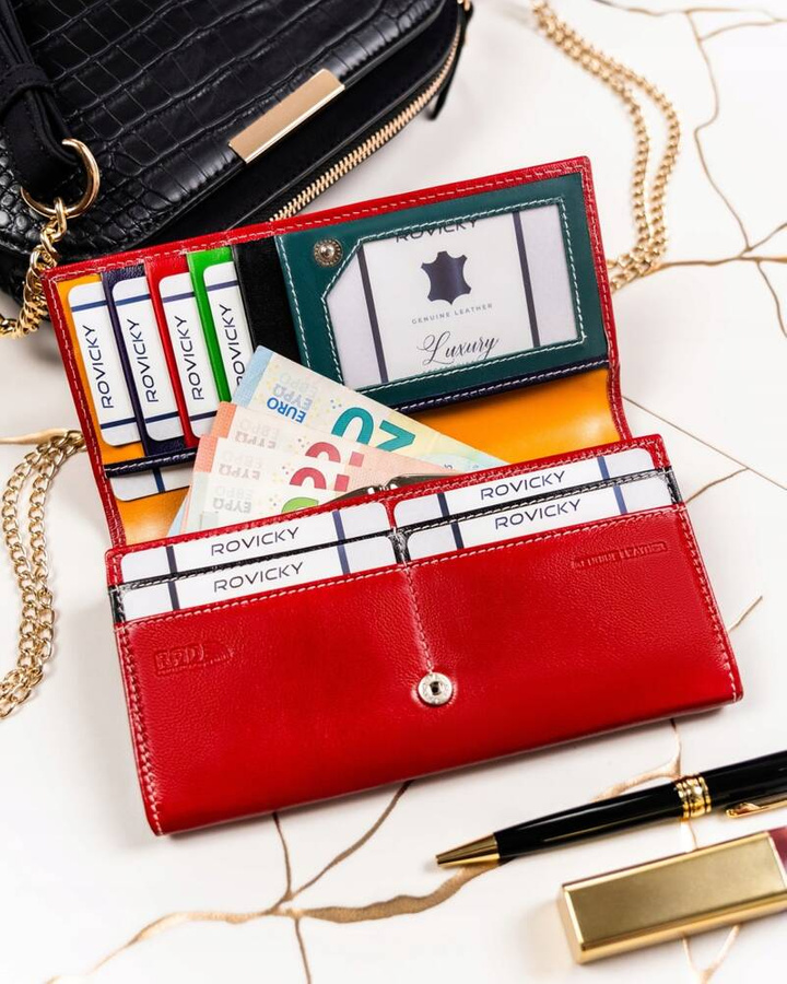 Skórzany portfel damski na zatrzask - 4U Cavaldi