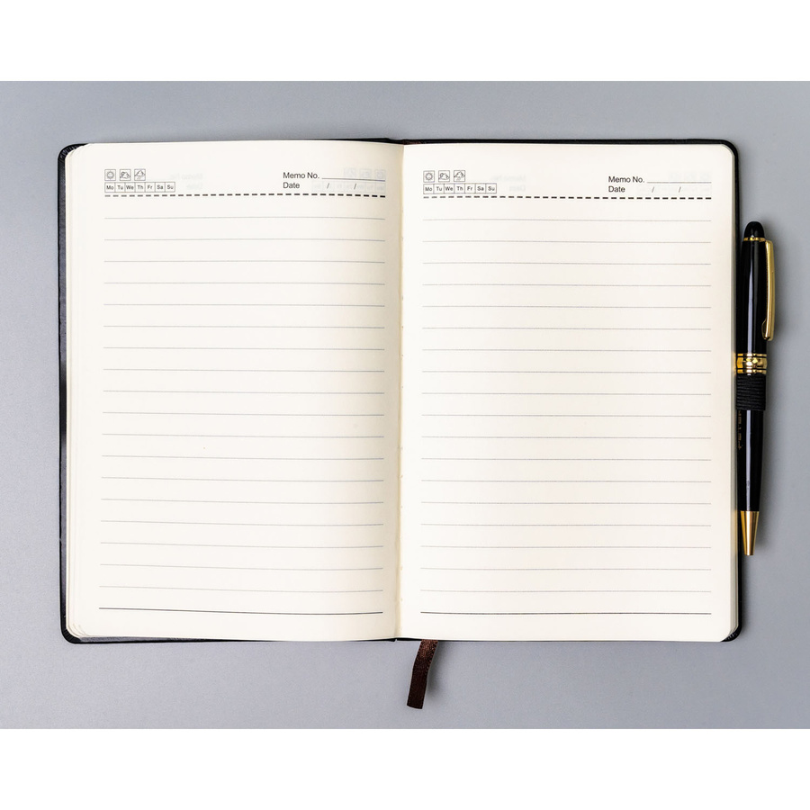 Czarny notes w twardej oprawie formacie A5 zadrukowany w linie - Peterson