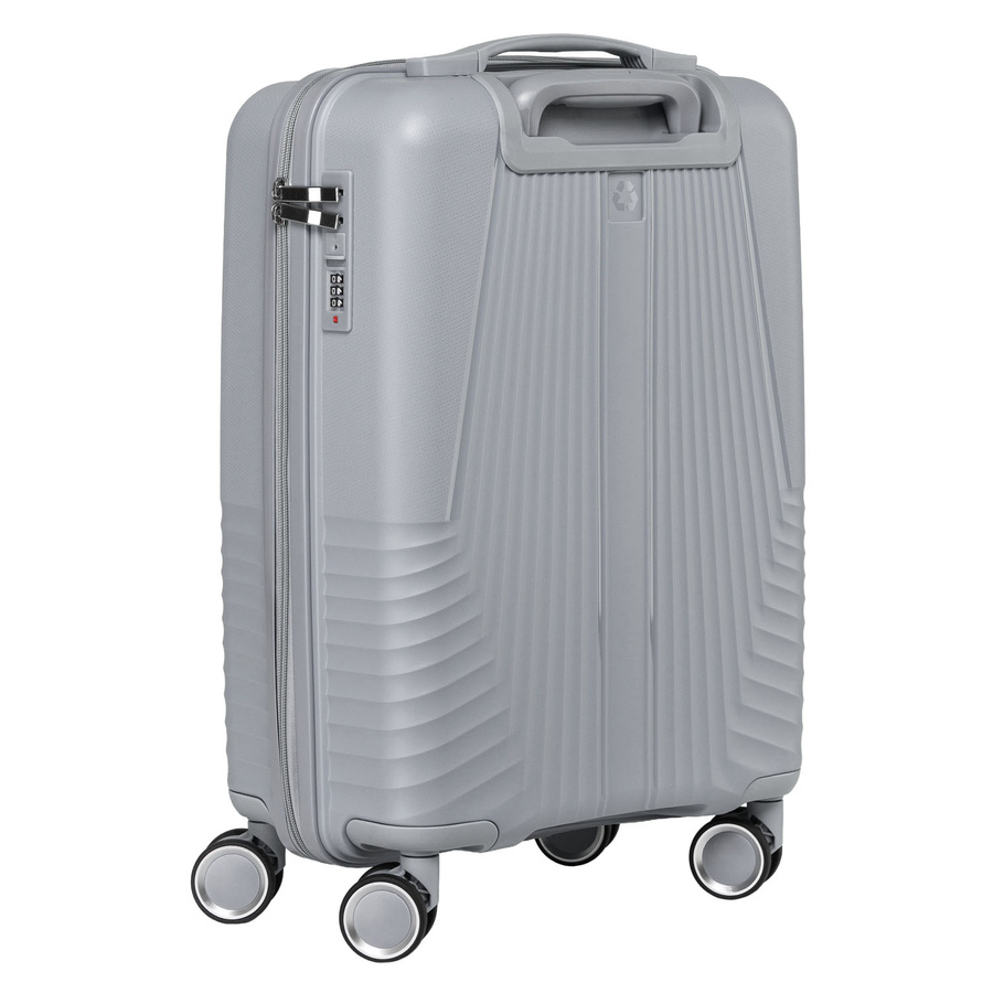 Kabinowa, szara walizka podróżna z teleskopowym uchwytem - Peterson