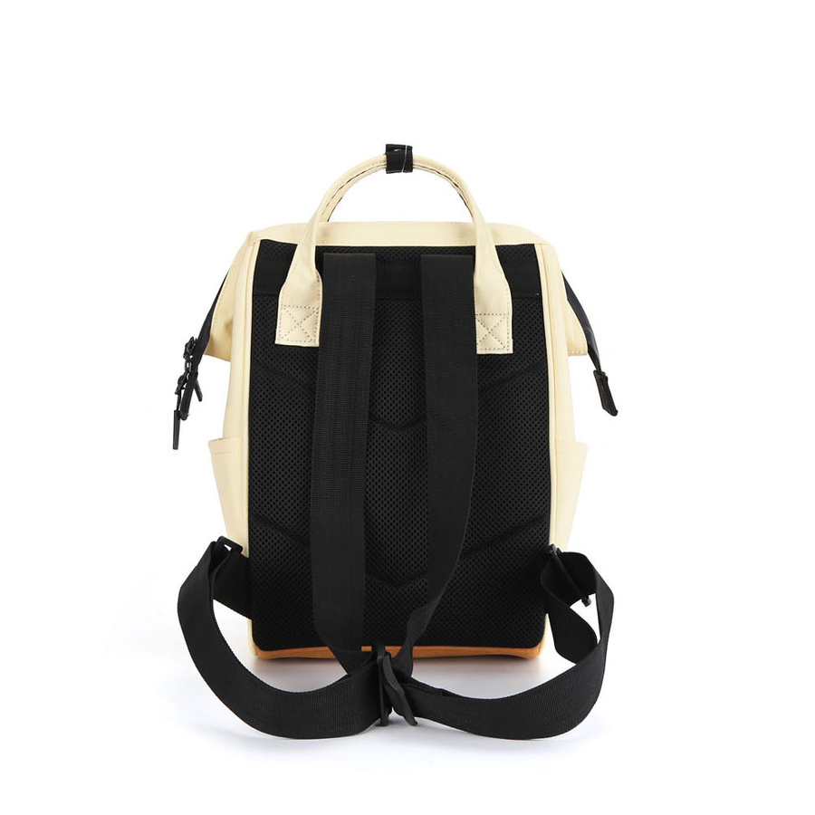 Miejski plecak damski w jasnożółtym kolorze z kieszenią zewnętrzną na suwak - Himawari