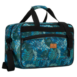 Pojemna torba podróżna wyposażona w dopinany pasek i zewnętrzną kieszeń zapinaną suwakiem - Rovicky