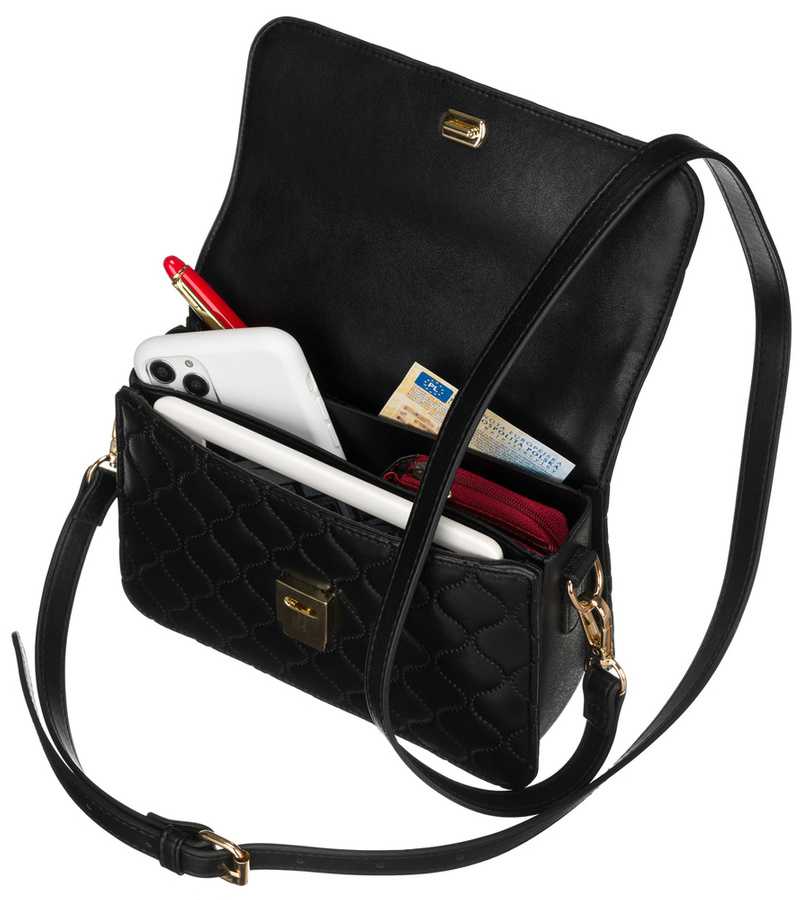 Elegancka, pikowana listonoszka crossbody - David Jones