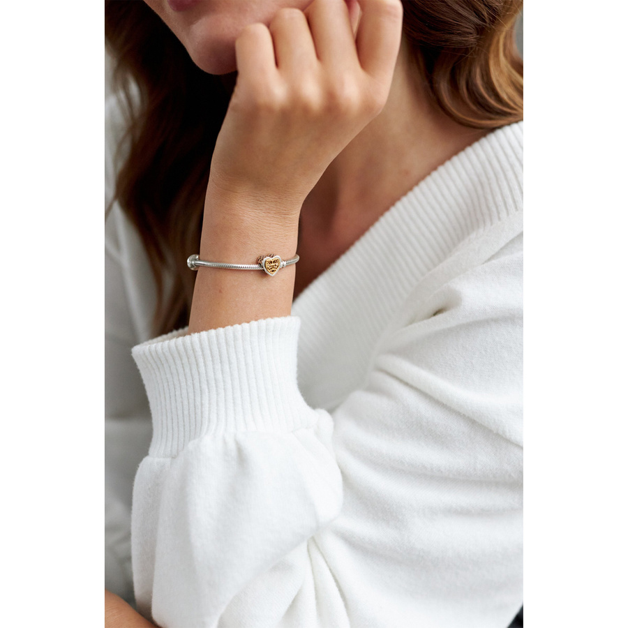 Srebrny charms ażurowe serce do modułowej bransoletki - Peterson