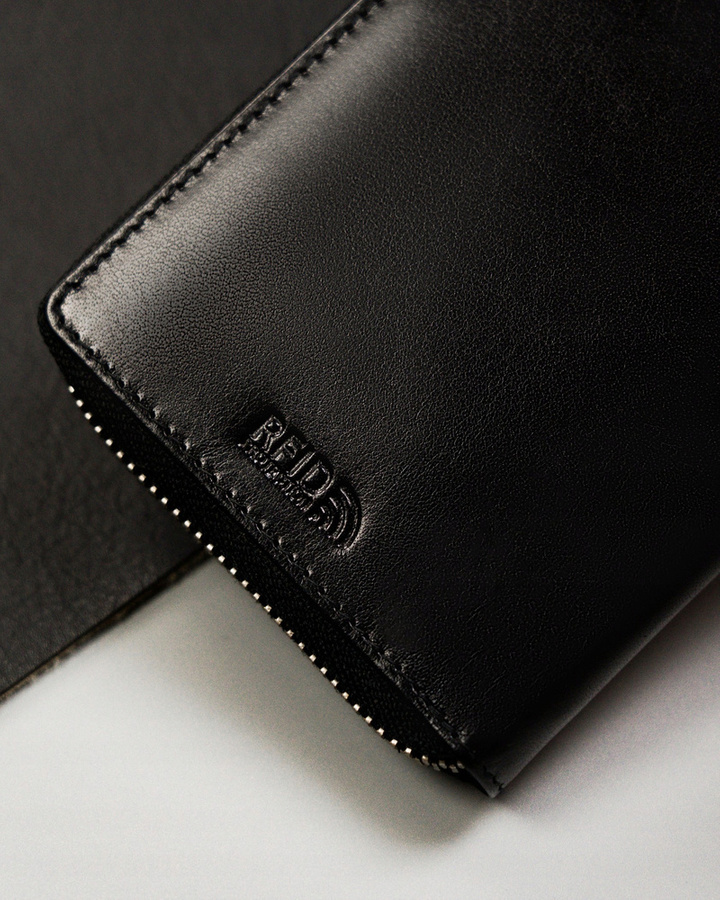 Duży, skórzany portfel męski na zamek - Peterson