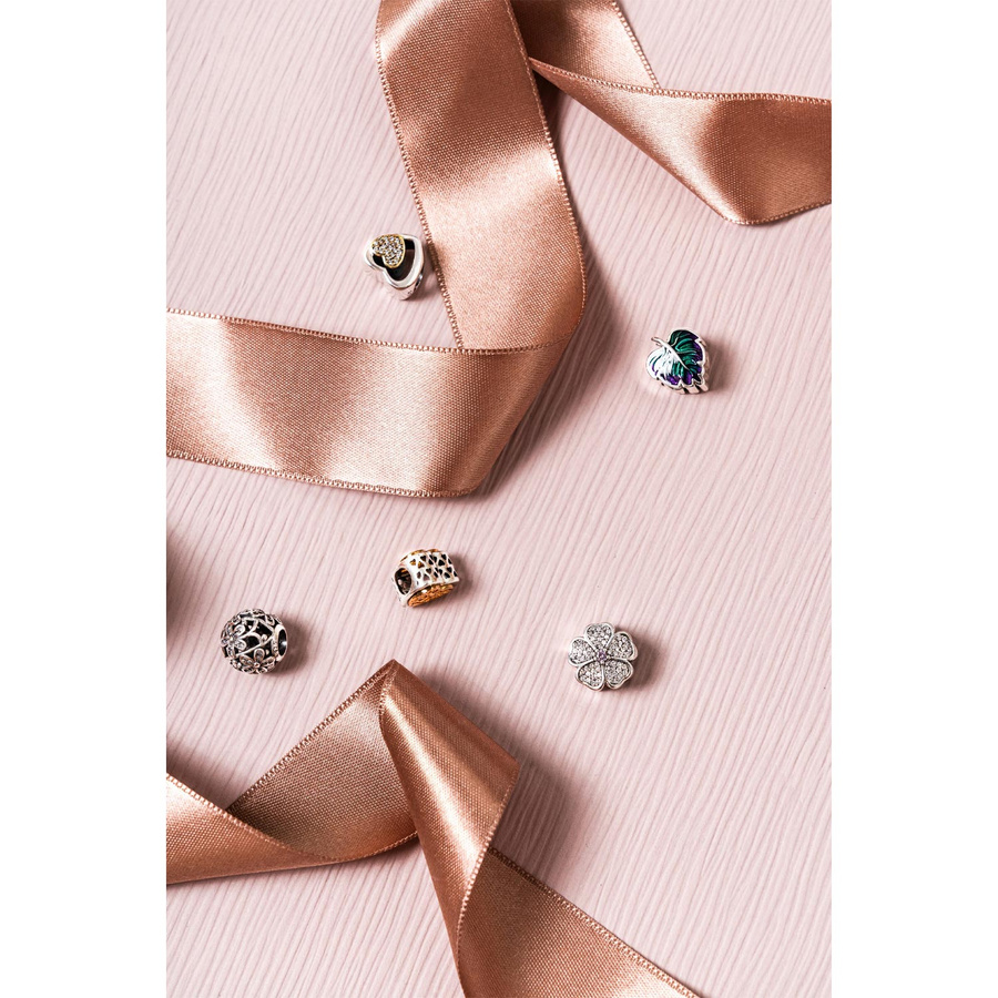 Srebrny charms serduszka do modułowej bransoletki - Peterson