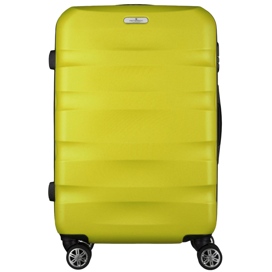 Średnia walizka z tworzywa ABS+ w żółtym kolorze wyposażona w szyfrowany zamek - Peterson