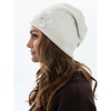 Biała czapka damska z kwiatowym haftem - Peterson
