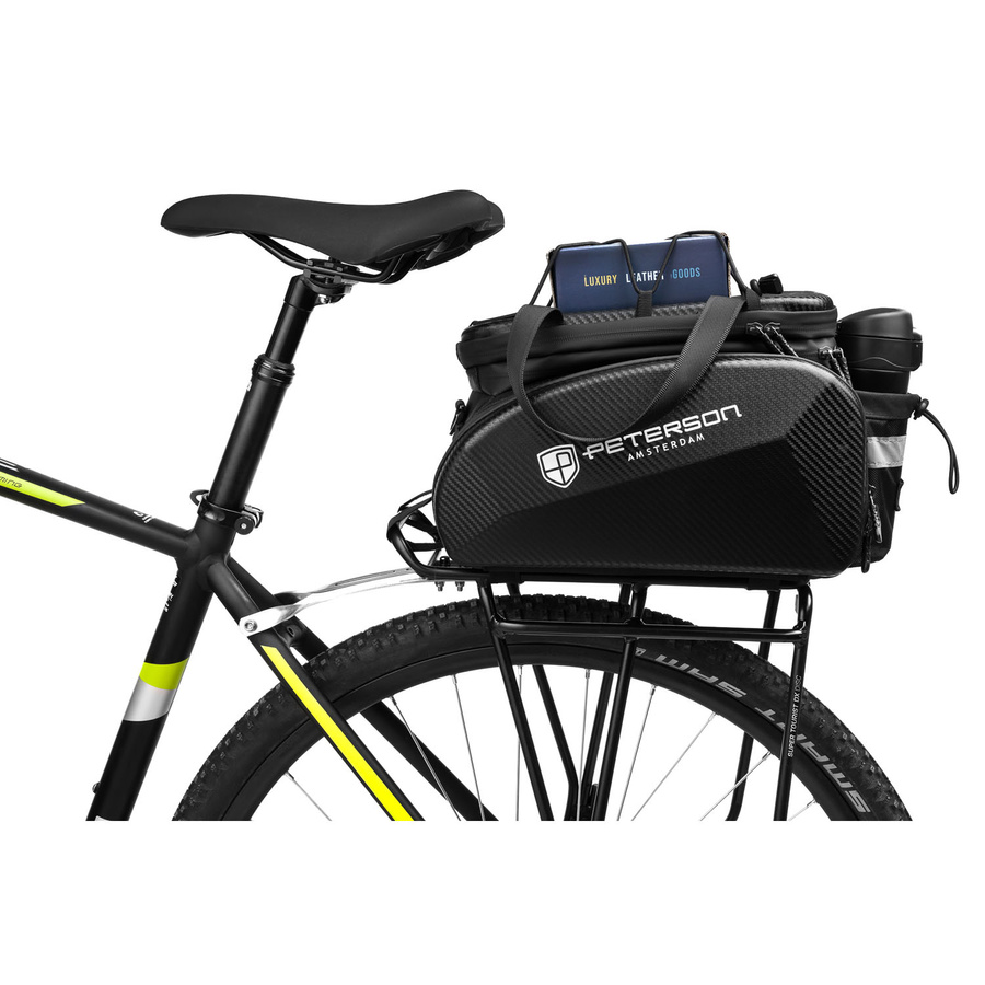 Czarna sakwa rowerowa na bagażnik - Peterson