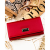 Czerwony portfel damski ze skóry naturalnej i ekologicznej zamykany zatrzaskiem - Peterson