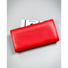 Czerwony, duży portfel damski ze skóry ekologicznej zamykany zatrzaskiem - 4U Cavaldi