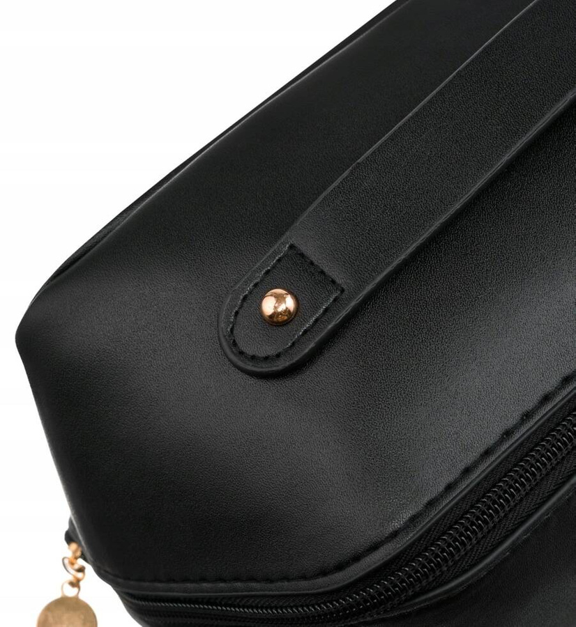 Duża, podróżna kosmetyczka damska ze skóry ekologicznej - Peterson