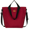 Pojemna torba damska z poliestru w burgundowym kolorze zamykana suwakami - Peterson