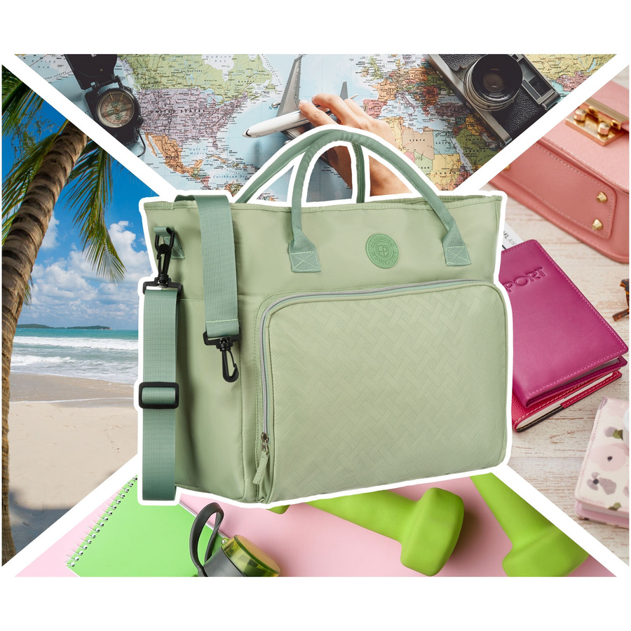 Zielona, weekendowa torba podróżna z poliestru - Peterson