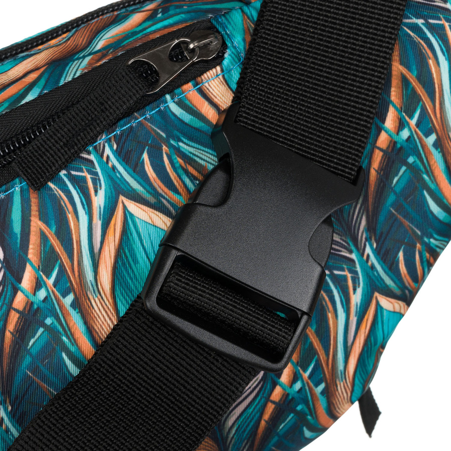 Wielokolorowa saszetka damska z zewnętrzną kieszenią na suwak - Rovicky