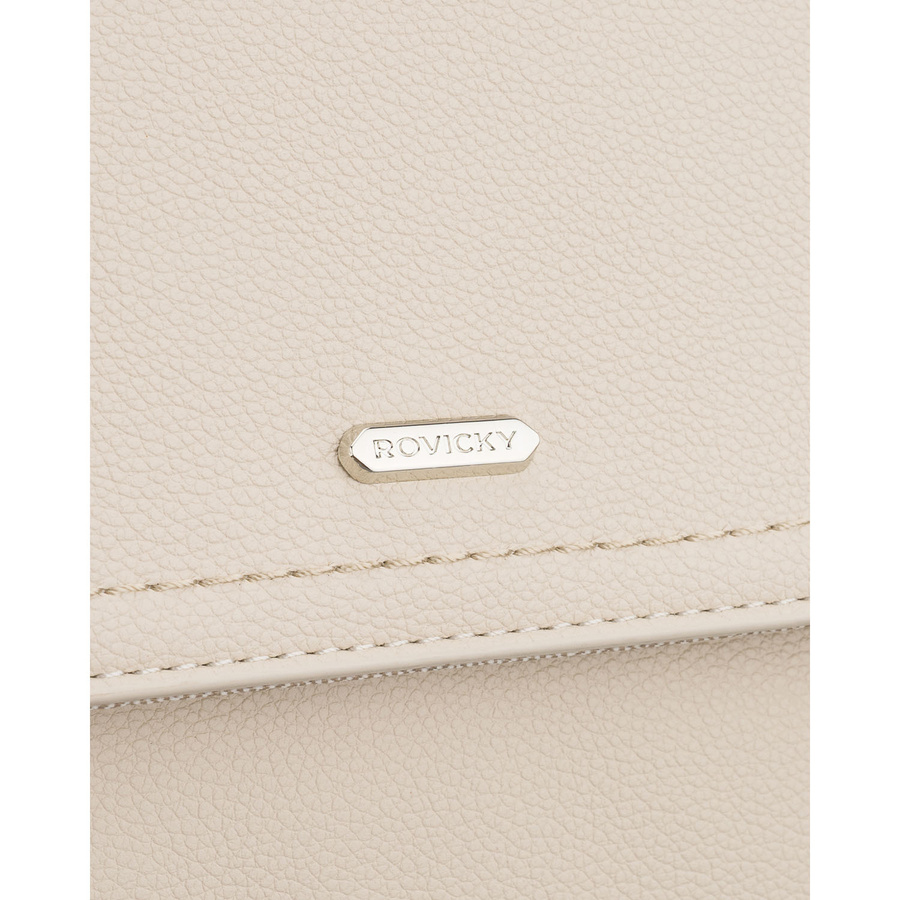 Miejski plecak damski ze skóry ekologicznej w jasnobeżowym kolorze - Rovicky