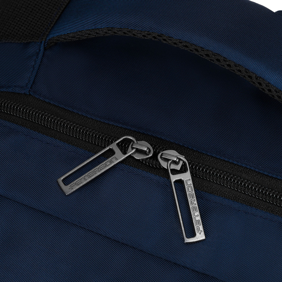 Plecak podróżny w granatowym kolorze, dwukomorowy i zamykany suwakiem - Peterson