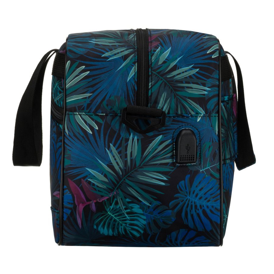 Torba podróżna wyposażona w dopinany pasek i zewnętrzną kieszeń zapinaną suwakiem - Rovicky