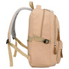 Beżowy plecak szkolny z poliestru z miejscem na laptopa, zamykany suwakiem - Peterson