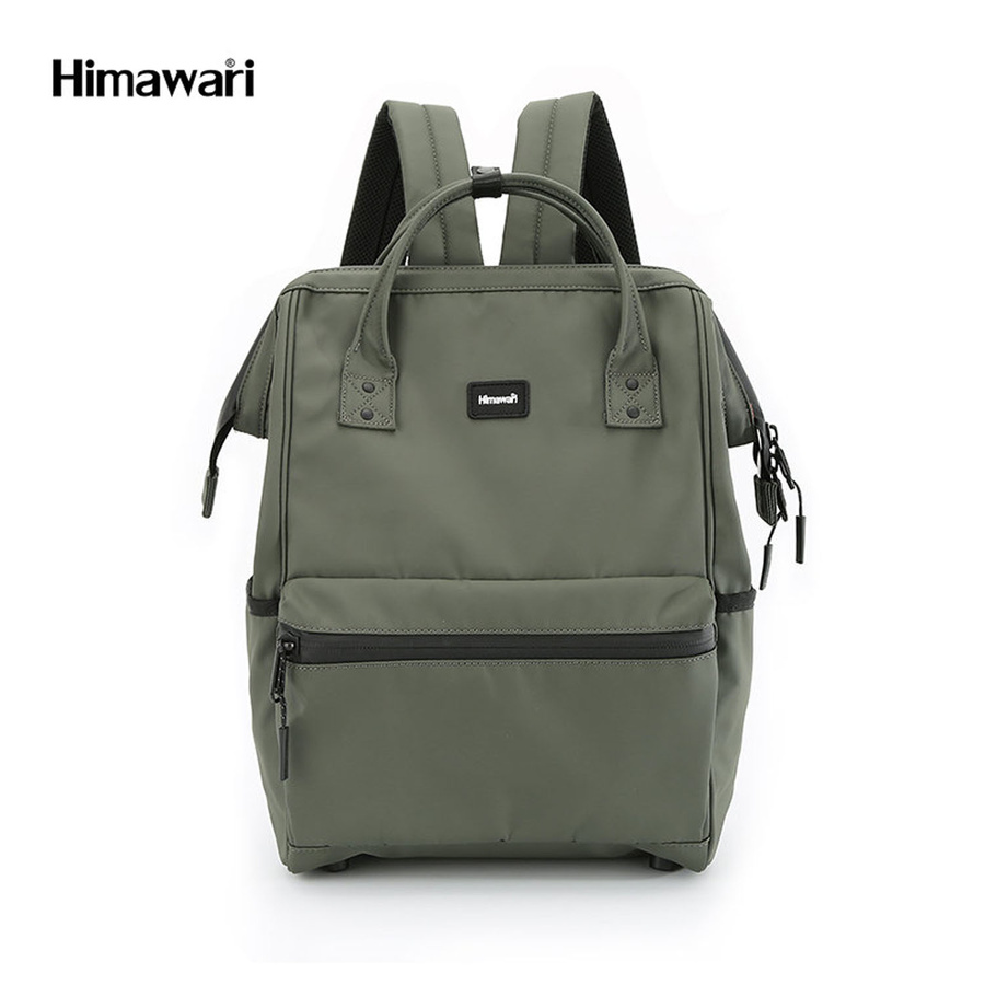 Plecak z wodoodpornego nylonu w zielonym kolorze wyposażony w stabilizujące nóżki na spodzie - Himawari