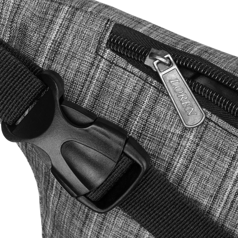 Szara saszetka sportowa wykonana z poliestru