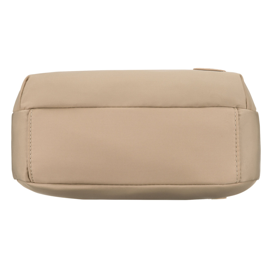 Listonoszka damska z nylonu w beżowym kolorze, jednokomorowa i zamykana suwakiem - Peterson