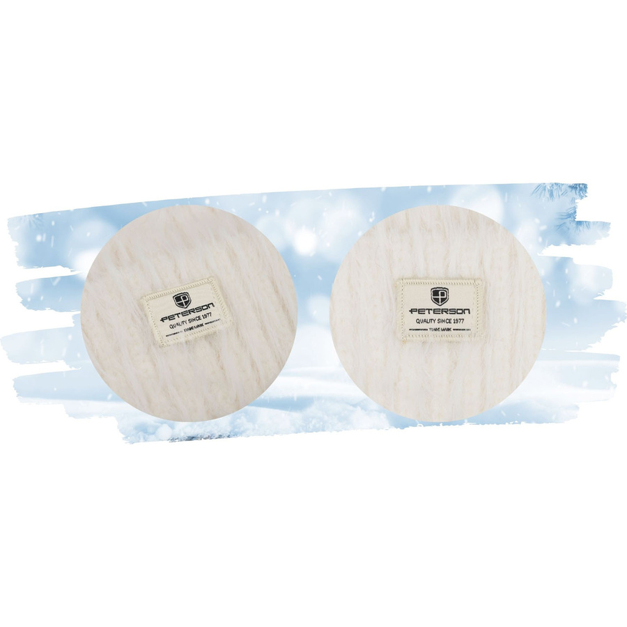 Biała czapka damska beanie wykonana z nylonu, pokryta fakturą imitującą futerko - Peterson