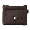 Etui ze skóry naturalnej w ciemno brązowym kolorze z kieszonkami na suwak