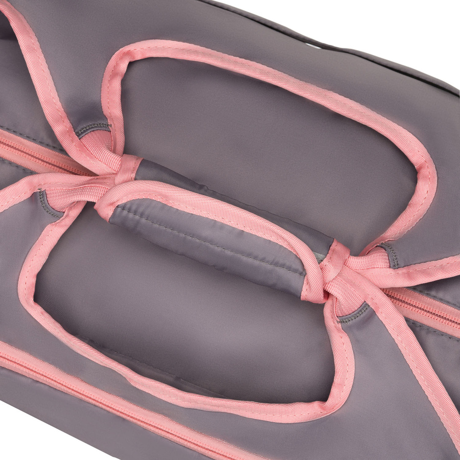 Pojemna, weekendowa torba podróżna w szaro-różowym kolorze z komorą termiczną na obuwie - Peterson