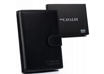 Elegancki portfel męski ze skóry naturalnej — 4U Cavaldi