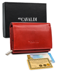 Mały portfel damski skórzany RFID stop Cavaldi® skóra zatrzask