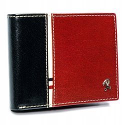 Poziomy portfel męski dwukolorowy, skóra naturalna RFID - Rovicky
